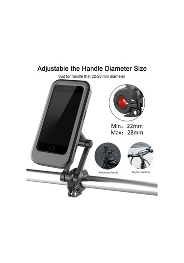 Springsun Bisiklet Ve Motosiklet İçin Su Geçirmez Büyük Boy Telefon Tutucu - Ayarlanabilir Açı