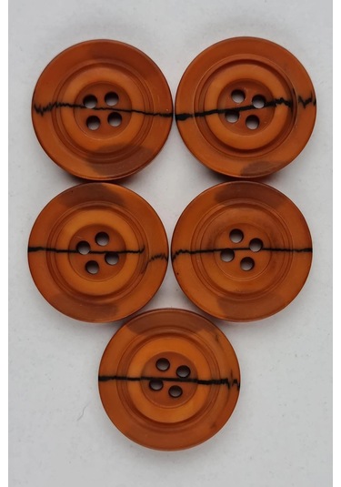 Büyük Boy Akrilik Yuvarlak Desenli Turuncu Kaban Çeket Hırka Yelek Düğmesi 5 Adet