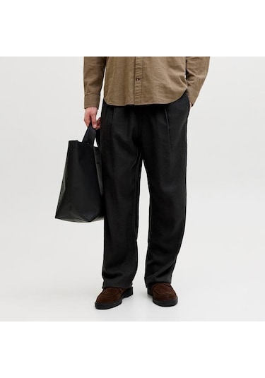 Jack&jones Bill Andros Vis Linen Blend Jogger Erkek Siyah Pantolon