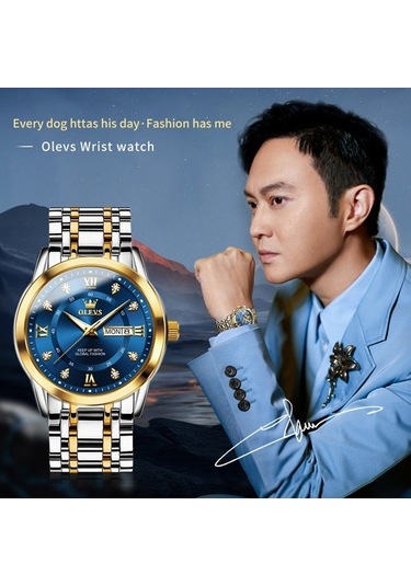 Fastbuy Ölçüsü 5513, Erkek İş Saati, Mavi-altın Renkli, Su Geçirmez, Kuvars, Çok Renkli Çok Renkli