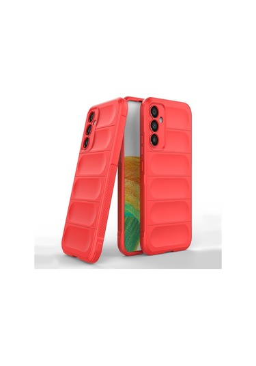 Samsung Galaxy Uyumlu A15 Kılıf Optimum Lens Çerçeveli Silikon Kapak Kırmızı