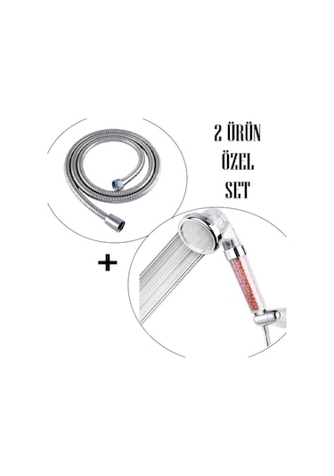 Su Tasarruflu Arıtmalı Kokulu Duş Başlığı 150 Cm Duş Hortumu Krom