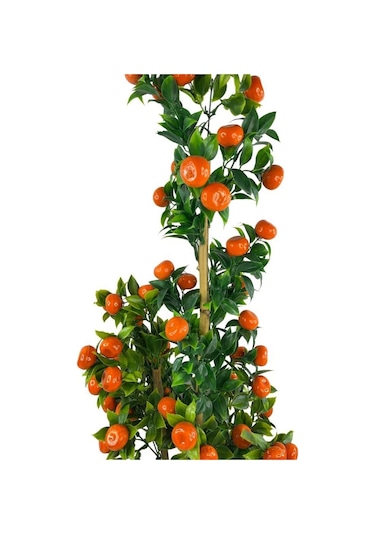 Yapay Ağaç Mandalina Ağacı 80Cm 3Boy Bambuda Akrilik Siyah Saksıl
