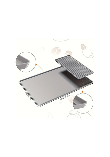 Elmpaly Beyaz Yükseltilmiş Kenarlı Silikon Kahve Makinesi Matı Kurutma Paslanmaz Yüzey Bulaşık Makinesi Uyumlu