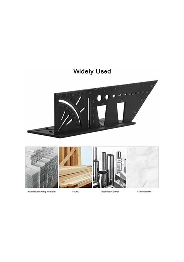 3d Ağaç İşleme Durdurma Göstergesi Alüminyum Alaşımlı Çok Fonksiyonlu Açı Cetveli