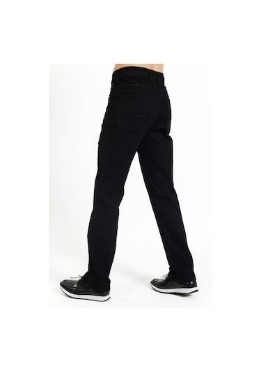 Yeni Sezon Erkek Dört Mevsimlik Likralı Regular Tam Kalıp Düz Paça Fermuarlı Yüksek Kaliteli Kot Pantolon 720-siyah Siyah