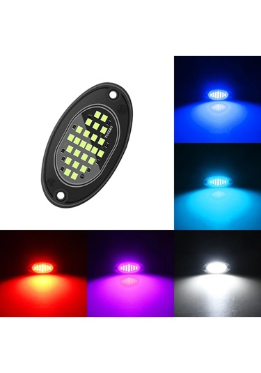 4pcs 24led Kaya Lamba Kiti Offroad Kamyon Suv 4x4 Atv Araba Atmosferi Lamba İce Blue 1 Piece Set