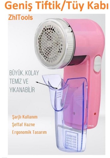 Zhltools Şarjlı Tiftik Tüy Toplama Aleti Pembe