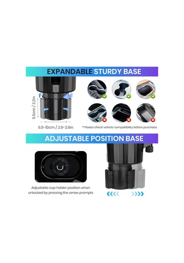 Araba Fan, Renkli Işıklu Araba Fan Kupası Tutucu, Usb Aracı Soğutma Hava Fan