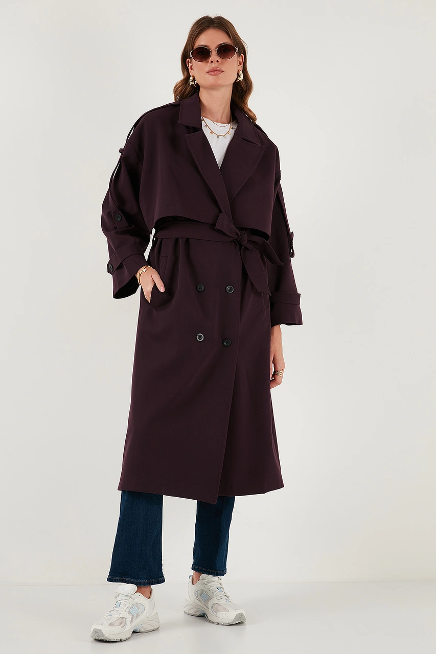 Lela Bayan Trençkot 6839476 Mürdüm Mürdüm