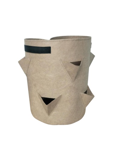 Sones 8 Cepli 43l / 10 Galon Dokumasız Keçe Çilek Dikim Çantası, Boyut: 35x45cm Kahverengi