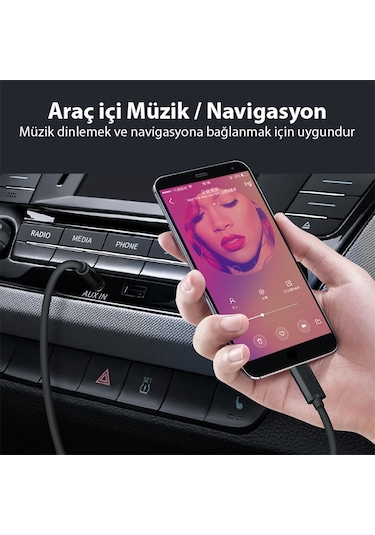 Ally Type-c To 3.5 Mm Audio Aux Kablo Siyah