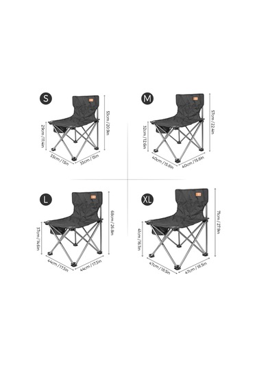 Suofeng Taşınabilir Balıkçı Piknik Sandalyesi Orta Boy M Siyah