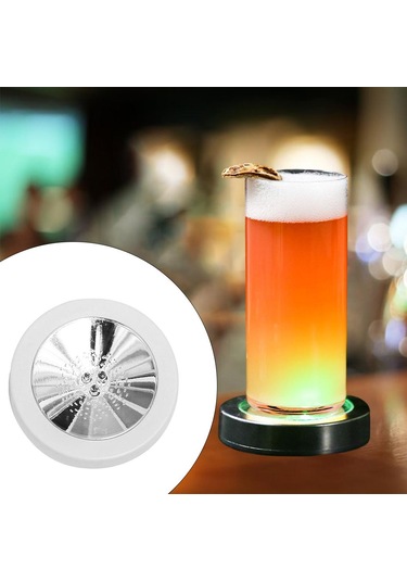 Suntek Işıklı Coaster Kokteyl Şişe Tabanı İçecekler Ev Usb Beyaz