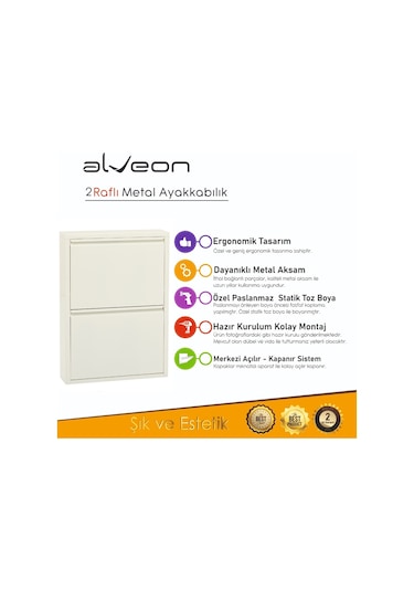 Alv-10002 Alveon Metal Ayakkabılık Beyaz
