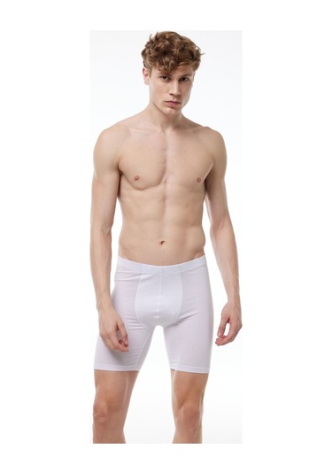 Malabadi Erkek Beyaz Uzun Paçalı Modal Boxer 018 Beyaz