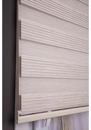Oba Perde Bambu Pileli Zebra Perde Beyaz 100 x 190