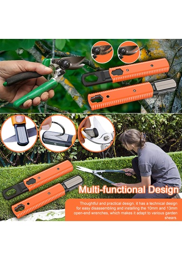 Mufunye Cep Bileyici Taşınabilir Bahçe Makası Bıçak Açacağı Çok İşlevli Elektrikli Budama Makası Kesme Taşlama Onarım Tarım Bahçe Aletleri İçin Şekillendirme Aleti