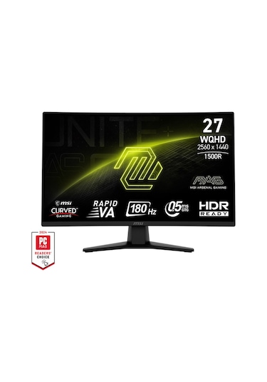 Msı 27 Mag 274cqf 2560x1440 Wqhd Curved 1500r Rapıd Va 180hz 0.5ms Gtg Adaptıve-sync Sıyah Gamıng Monıtor