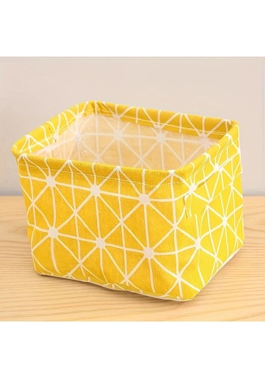 Chuangyinshop Sarı Renkli Kare Desenli Katlanır Saklama Organizer - Su Geçirmez Toz Geçirmez Sarı