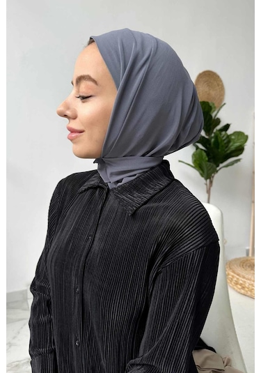 Kahijab Çıtçıtlı Bone - Gri - Standart Gri