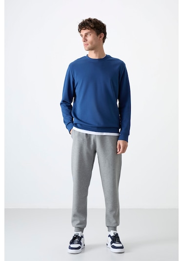 Tommy Life Parlament Basic O Yaka Rahat Form Erkek Sweatshirt - 88053 Parlament Mavi