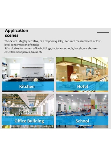 Tuya Wifi Doğalgaz Sensörü Ev Akıllı Yanıcı Gaz Alarm Siyah - Beyaz