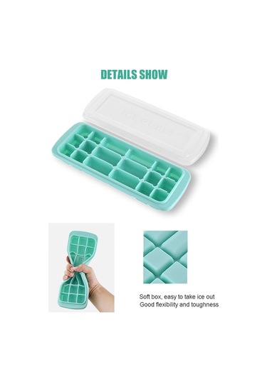 Hangfox Silikon Buzluk Kalıbı 18 Lü İçinde Kapaklı - Çikolata, Pasta, Bebek Yemeği İçin Uygun - Pembe Renk Çok Renkli