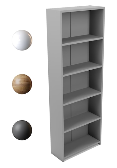 Alpa Ev Mobilya 5 Raflı Kitaplık, Modern Çok Amaçlı Ahşap Ofis, Salon Ve Mutfak Raf Dolabı Beyaz