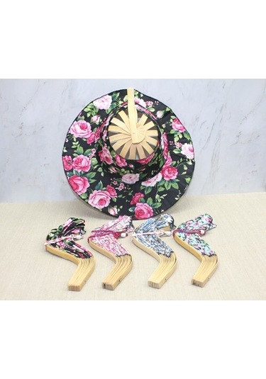 Ahşap Şapkalı Yelpaze Çok Renkli