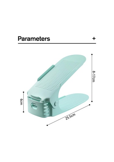 Ayarlanabilir Depolama Çift Kalınlaştırılmış Ayakkabı Rafı Katmanlı Ayakkabı Tepsisi Ev Yerden Tasarruf Sağlayan Ayakkabı Düzenleyici Ayakkabı Dolabı Rafları Yeşil