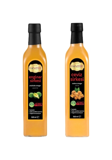 Hanzade Bitkisel Enginar + Ceviz Sirkesi 500 ML 2'li Set