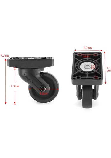 Homyl Bagaj Tekerlekleri, Bavul Yedek Parçalar Taşınabilir Siyah