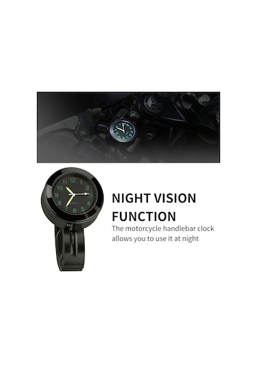 Motosiklet Gidon Saati, 7/8 '' Evrensel Su Geçirmez Siyah