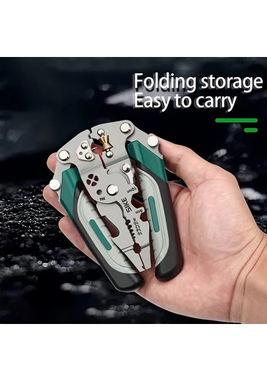 Gateesat Katlanır Çok Amaçlı Metal Tel Soyucu - Kesme Kıstırma Kaymaz Tutuş