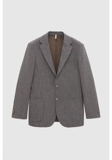 D's Damat Ds Damat Regular Fit Gri Armürlü Kumaş Ceket 5hc04ım09488m Çok Renkli
