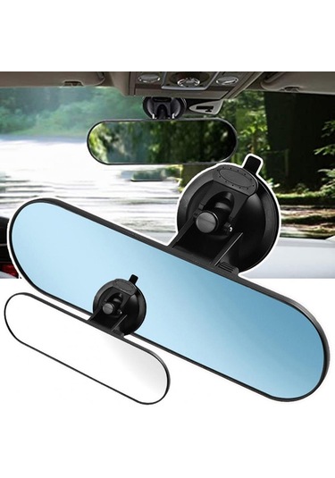 Sones Czc-220 Araba Güçlü Vantuz Büyük Görüş Düz Dikiz Aynası Mavi Ayna