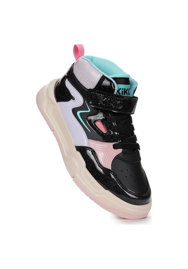 Kiko Kids Hayka-3 Cırtlı Kız Çocuk Spor Ayakkabı Siyah - Su Yeşili Siyah - Su Yeşili