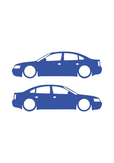 Basık Passat Sticker 17x17 Cm Mavi