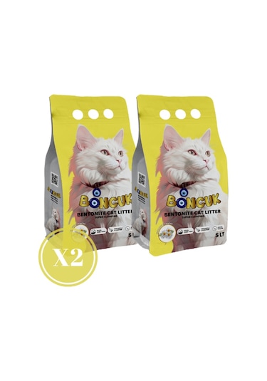 Boncuk Papatya Kokulu Topaklaşan Bentonit Kedi Kumu 2 x 5 L