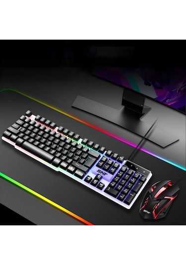 Snt Tf-230 Rgb Gaming Klavye Mouse Seti Oyuncular İçin Işıklı Klavye & Mouse Set Optik