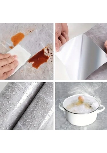 Mermer Desenli Sticker Folyo Atina Grisi 60cm 5mt 5332