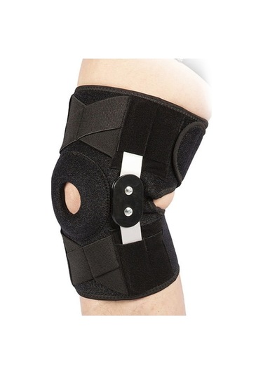 : Sporcular İçin Profesyonel Ayarlanabilir Dizlik - Metal Destekli Diz Bandajı İle Maksimum Stabilite Ve Konfor Siyah - Standart Siyah