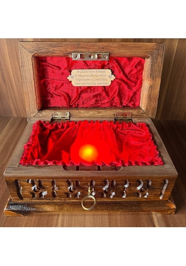 Anneler Günü Hediyesi Ceviz Ağacından Özel Takı Sandığı Işıklı Kalpli Ve Kişiye Özel İsimli