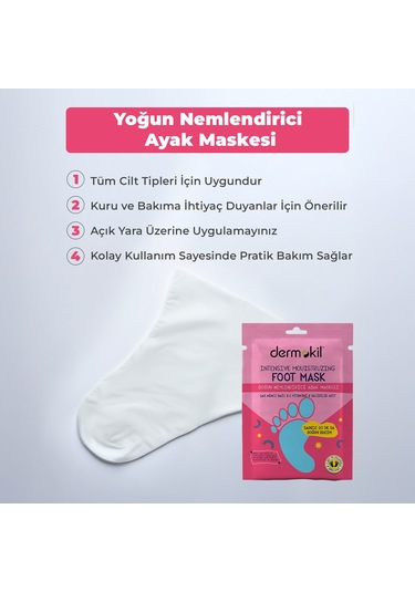 Dermokil Yoğun Nemlendirici Ayak Maskesi 30 Ml X 3 Adet