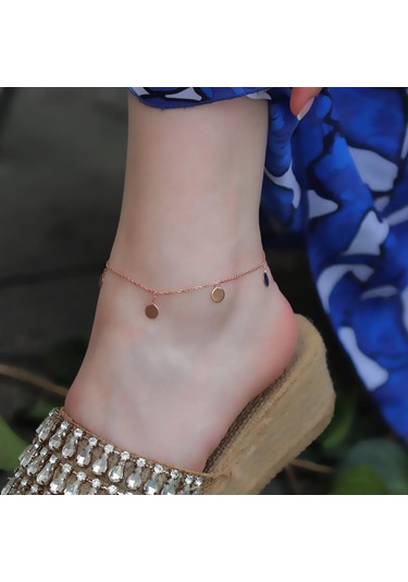 Rose Gold Kaplama Gümüş Para Halhal Gümüş