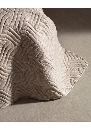 Odette Çift Kişilik Baskılı Yatak Örtüsü 8684427018019 Ekru