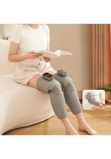 Fochsia Gray Kablosuz Usb Şarjlı Bacak Masaj Aleti 3 Isıtma Modlu Hava Basınçlı Kneading Büyük Küçük Bacaklar İçin Altın