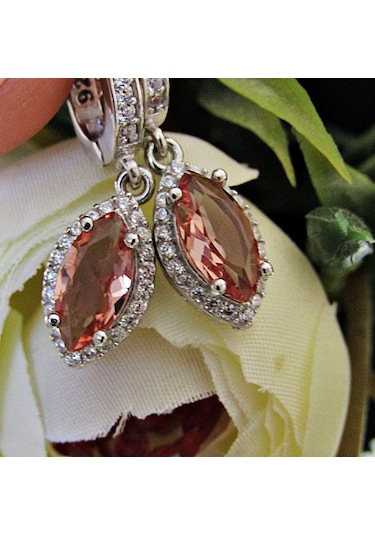 Lilahgümüştr 925 Ayar Gümüş Mekik Zultanit Taşlı Kadın Kolye Küpe