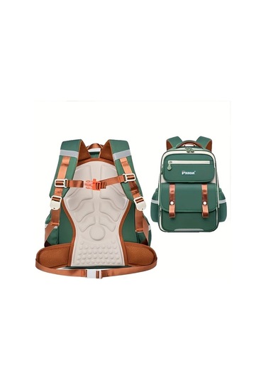 Cordial Yeşil Ayarlanabilir Askılar Büyük Kapasiteli Çoklu Cep Detaylı Şık Kontrast Renkli Harf Baskılı Sırt Çantası Dayanıklı Naylon Kadınlar İçin Rahat Gündelik Çanta Yeşil